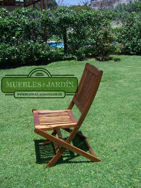 silla plegable de madera
